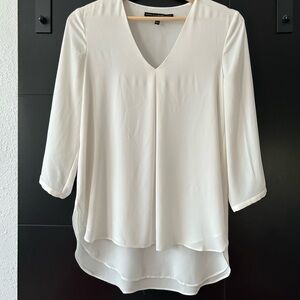 White House Black Market White 3/4 Sleeve Blouse